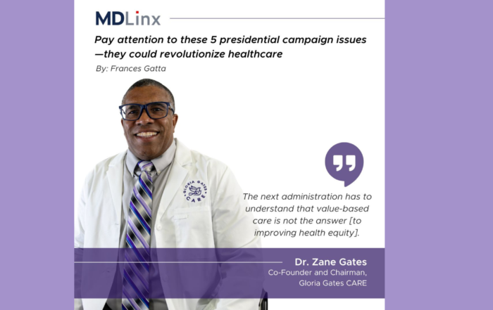 Dr. Zane Gates featured in MD Linx article on Healthcare equity